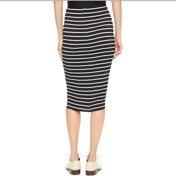 Bailey 44 Gray & White Stripe Bianca Knit Jersey High Waist Below Knee Skirt XS - Picture 2 of 14